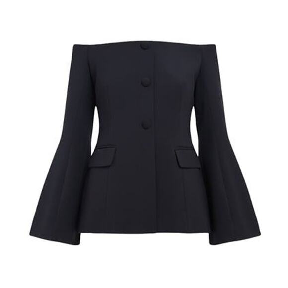 TUCKERNUCK Black Off the Shoulder Bria Blouse Size M NWT Retail $228 Tuckernuck - Picture 7 of 7